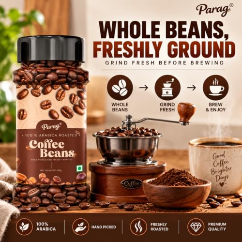 Image of PARAG 100% Arabica Coffee Beans 60g, Roasted Whole Coffee Beans