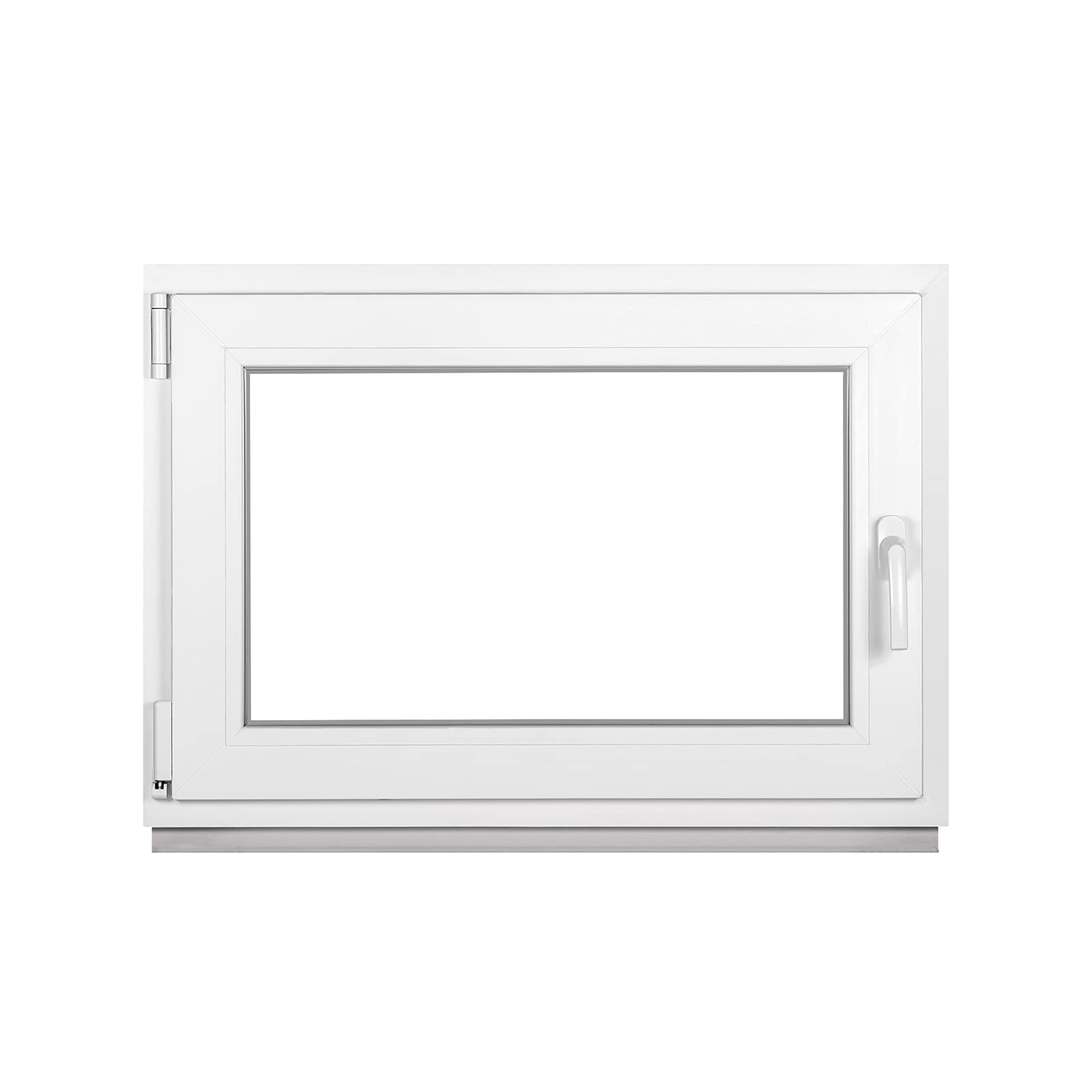 Finestra per cantina di alta qualità di Fenstiger – Finestra in plastica bianca (larghezza x altezza) 750 x 600 mm – Finestra del garage/finestra da giardino (larghezza x altezza) 750 x 600 mm