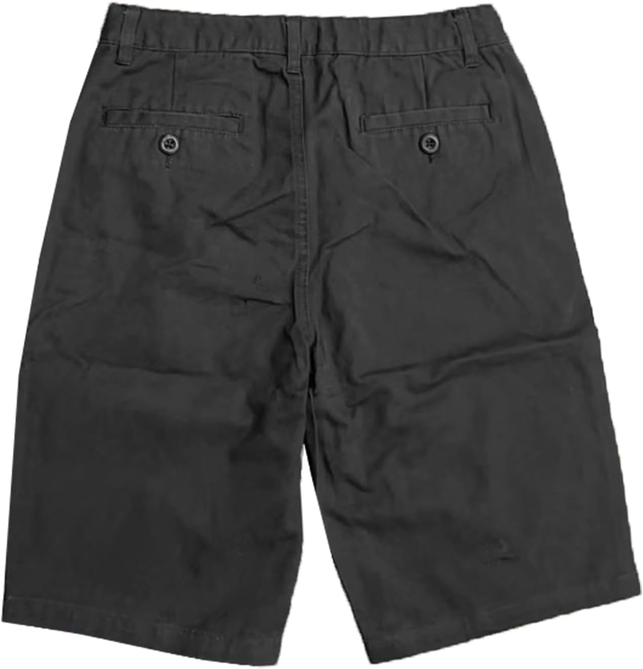 Bienzoe Boys School Uniform Adjustable Waisted Flat Front Cotton Twill Shorts