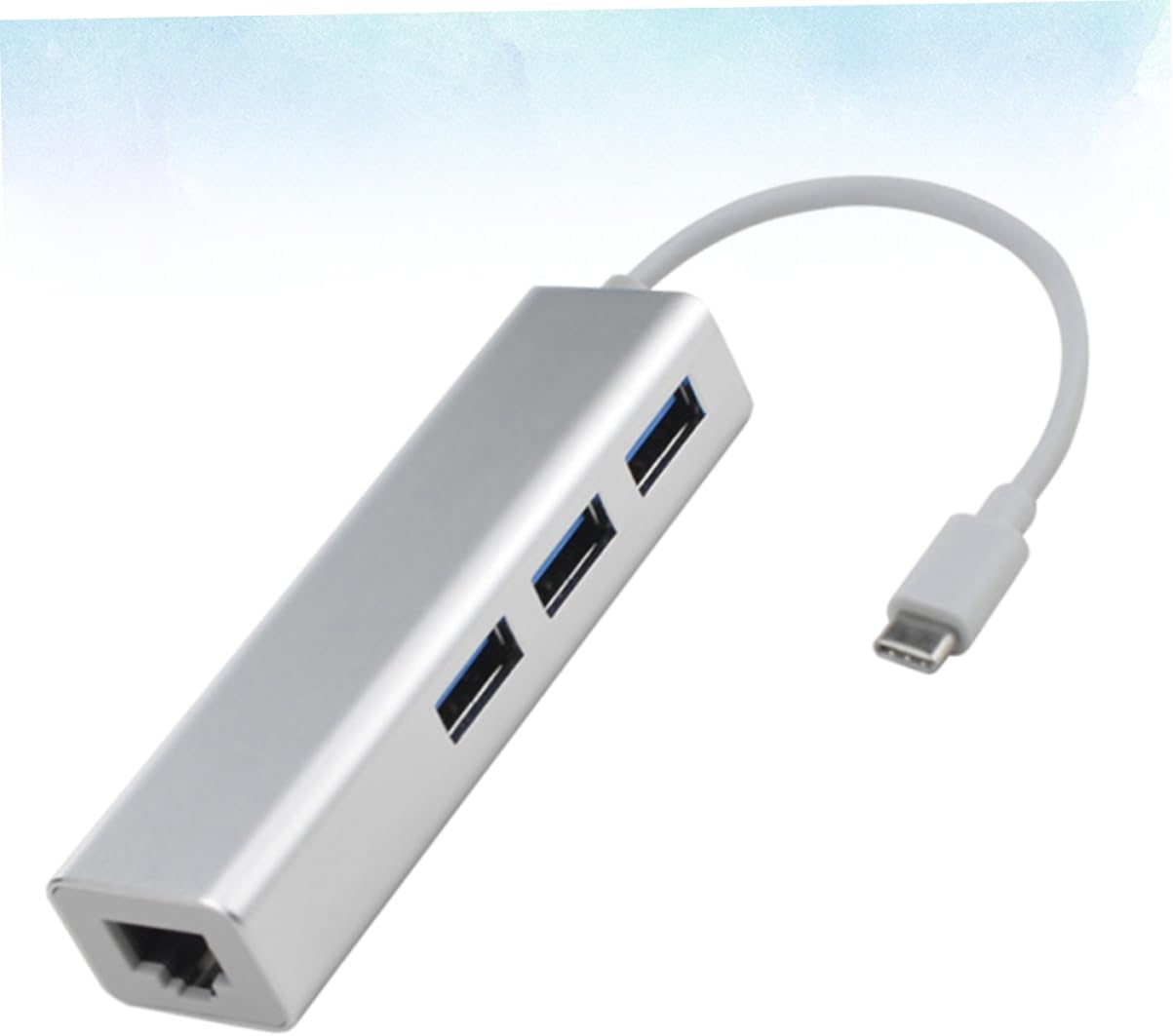 Angoily Type C to Ethernet Adapter with USB Ports Hub Data Transfer Compatible with Windows and White Type for and
