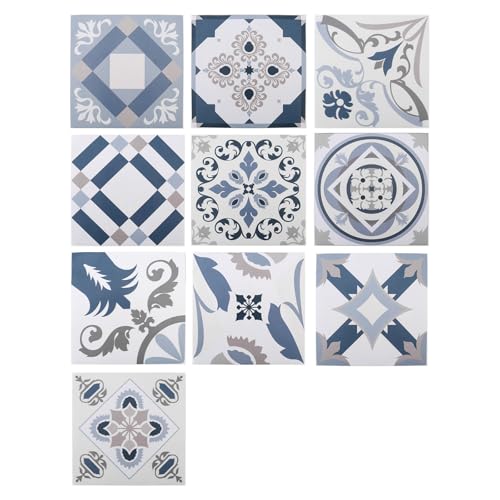 Tile Stickers Peel and Stick 7.87inch*7.87inch, PNXKTXO 10pcs Self Adhesive Backsplash Decorative Wall Stickers Removable Stick on Tiles Home Decor (Light Blue)