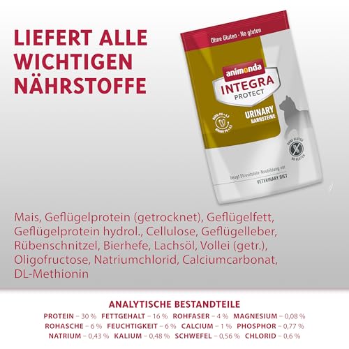 animonda INTEGRA PROTECT Urinary (1 x 1200 g), Katzen Diätfutter bei Harnsteinen, Katzenfutter verringert die Bildung von Struvitsteinen, Trockenfutter für Katzen ohne Getreide