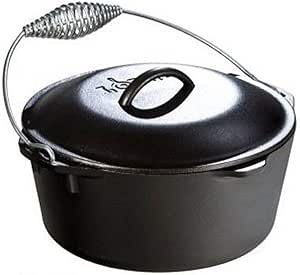 Lodge L8DO3 Cast Iron Dutch Oven, Pre-Seasoned, 5-Quart