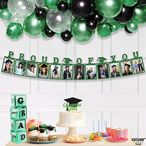 Image of Graduation Decorations 2026 | Felt Green Graduation Photo Banner 2026 4x6 - Large 10 Feet | Proud of You Banner | Grad Picture Banner, Grad Banner 2026 Personalized | KatchOn