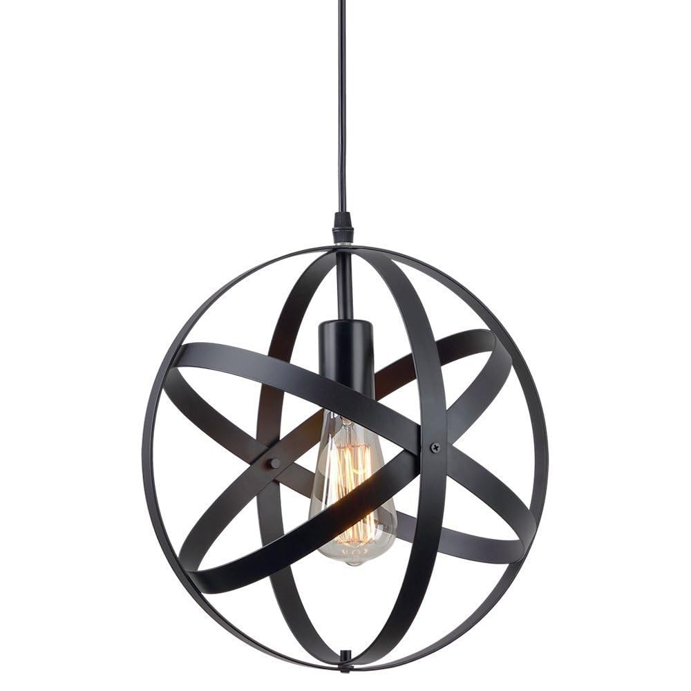 Lámpara Colgante Industrial Vintage de Metal, Ajustable Lámpara de Techo E27, Lámpara Colgante de Techo para Comedor, Bar, Dormitorio, Escalera (Diámetro 30 cm)
