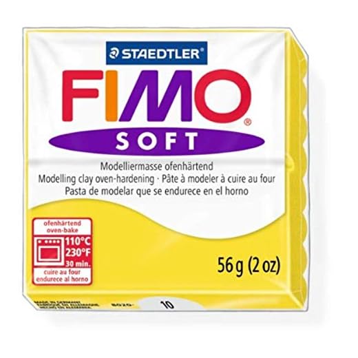 Staedtler Fimo mjuk citron (10) ugn baka modellering lera gjutning polymer block färg 56 g (1 pack)