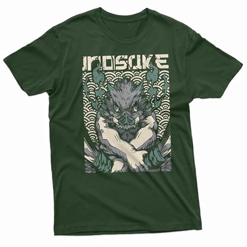 M-Italy T-Shirt Uomo & Bambino - INOSUKE - Maglietta Maglia Tshirt Super vestibilità Top qualità (IT, Testo, L, Regular, Regular, Verde)