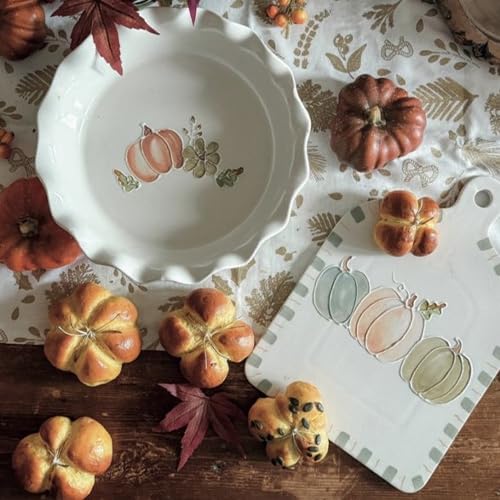 BRANDANI Runde Kuchenform aus Steingut, Herbstlinie Le Kürbisse 25,5 cm