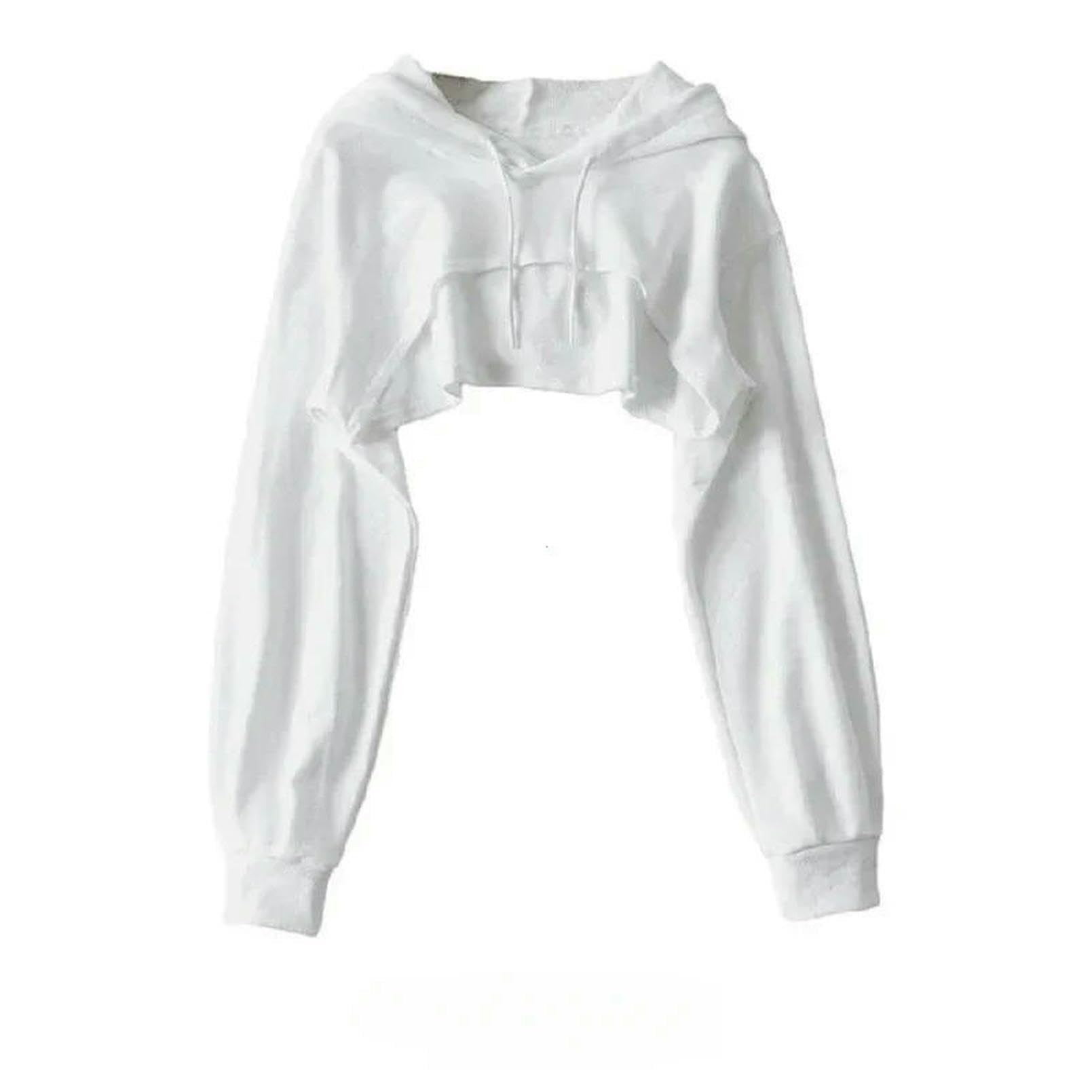 Bluza z kapturem Kobieca Osobowość Nieregularne Crop Ultra Krótki Styl Długi Rękaw Top Drop Shipping Bluza Y2k Ubrania