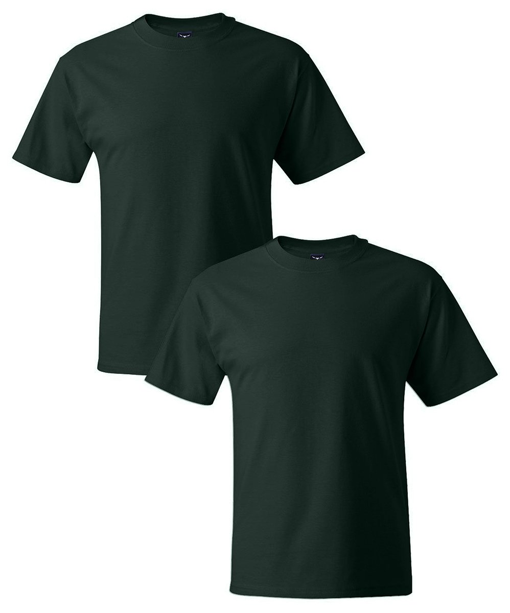 Hanes Men's Deep Forest S/S Beefy-T Short Sleeve T-Shirt - Green