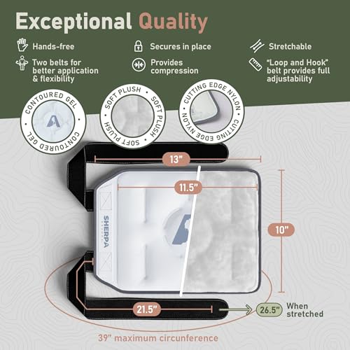 Image of Hot and Cold Therapy Knee Wrap Gel Pack (10 inch x 12.5 inch) Reusable Heating Pad & Flexible Freezer Pack for Leg Injuries and Knee Pain Relief - Grey