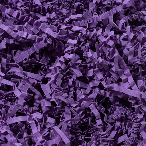 Wowxyz 1 LB Crinkle Cut Paper Shred Purple Crinkle Shredded Paper for Gift Baskets - Gift Box Bag Filler - Confetti Stuffing for Birthday Holiday Present Packaging Wrapping