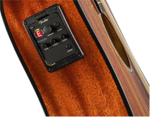 Image of Fender CD-140SCE All-Mahogany Dreadnought Cutaway Acoustic Electric Guitar, with 2-Year Warranty, Fishman Pickup and Preamp System, Natural, with Case | Solid Mahogany Top and Back and Sides, Fishman CD-1 Preamp with Tuner, Walnut Fingerboard, Hardshell Case Included