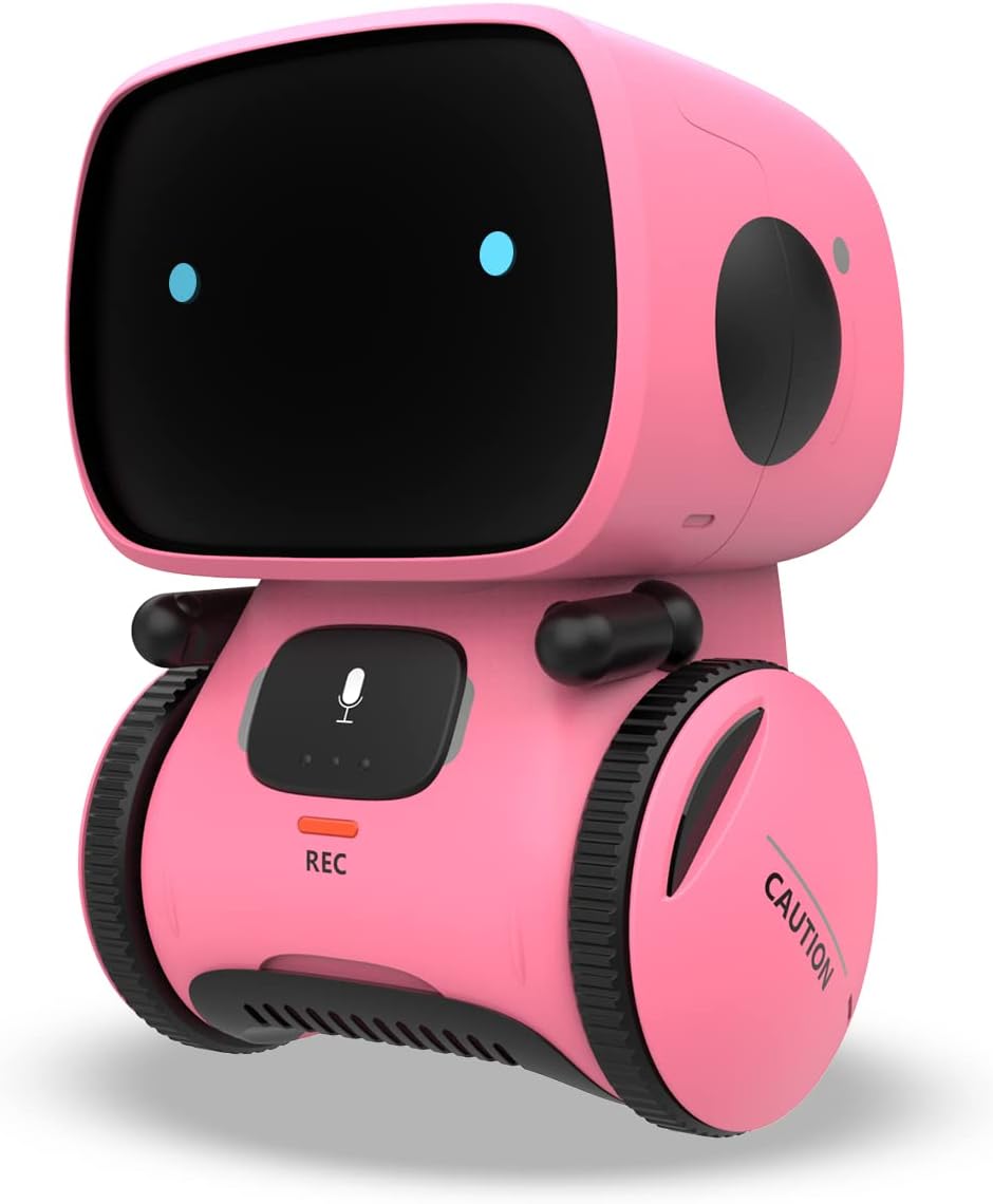 Smart Robot For Kids, Educational Interactive Toy, Gift Boys And Girls, Touch Control, Voice Recording, Repeat, Dance, Music (Pink)