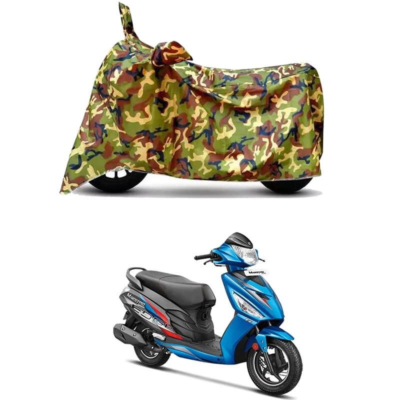 Image of Waterproof 100% PVC Coated Bike Scooty Two Wheeler Body Cover Compatible for Hero Maestro Edge 110 /UV-Rays /Heat Protection /Birds Dropping /Scratchproof /Dust Proof [6X6 Jungle Print]