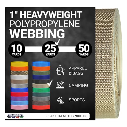 Strapworks Heavyweight Polypropylene Webbing - Heavy Duty Poly Strapping for