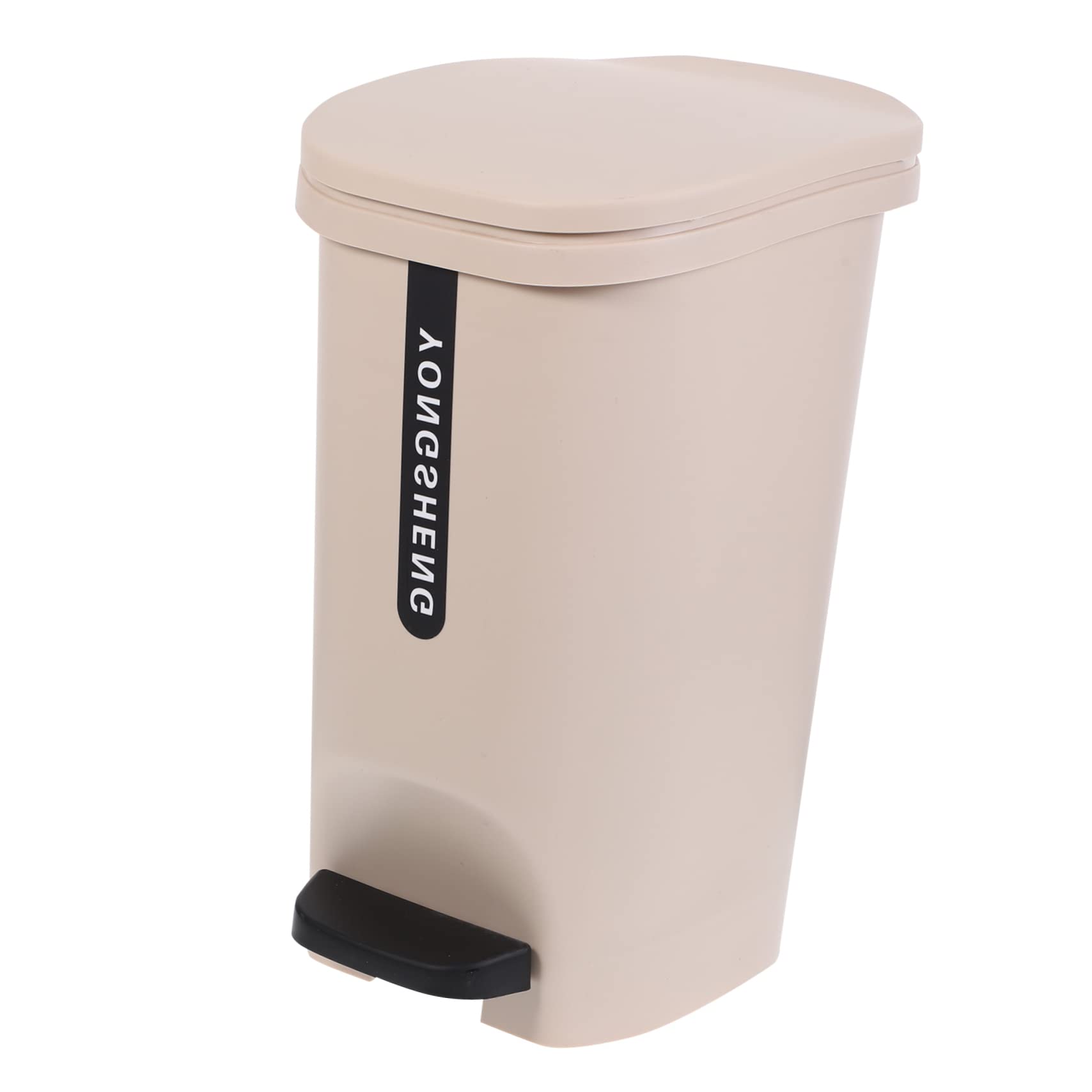 13 Gallon Plastic Trash Can, Khaki, 1.0 Liters