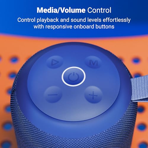 Image of Zebronics Portable Bluetooth Speaker, 16W RMS, Up to 12Hrs Playback, 57mm Dual Drivers, Passive Radiator, TWS, BT v5.4, USB, mSD, AUX, Splash Proof, Type-C Charging (Music Bomb i10, Blue)