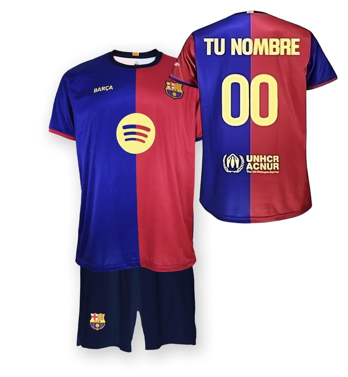 Futbol Club Barcelona Conjunto Personalizable Primera Equipación Temporada 2024/2025 - Réplica Oficial con Liciencia - Niño