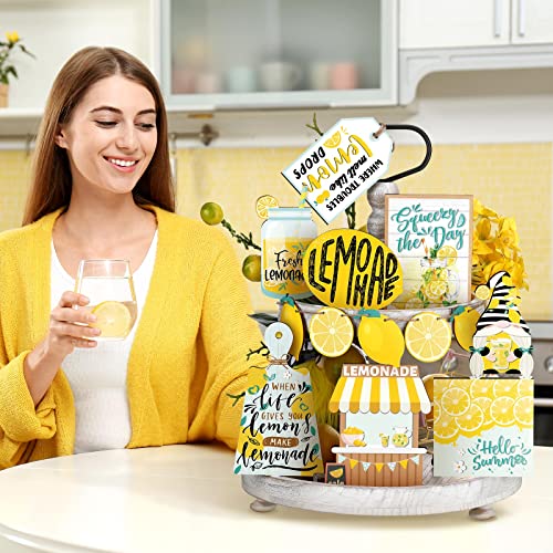 Plateaux décoratifs pour la maison style rustique avec citrons en bois - 6