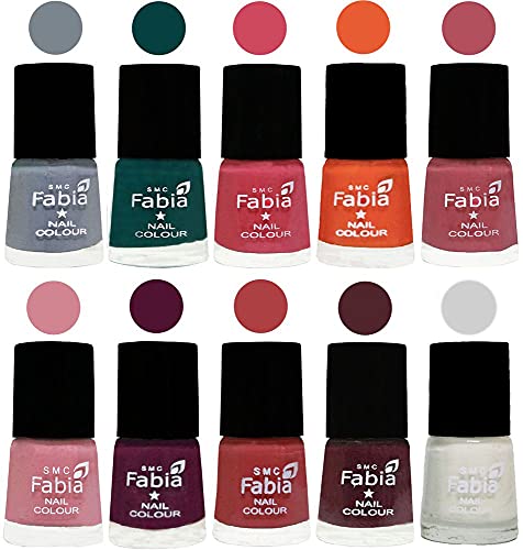 Image of ALL IN ONE (PACK OF 10), Long Lasting Glossy Nail Polish, 6 ml Each, All Vibrant Colours,02090