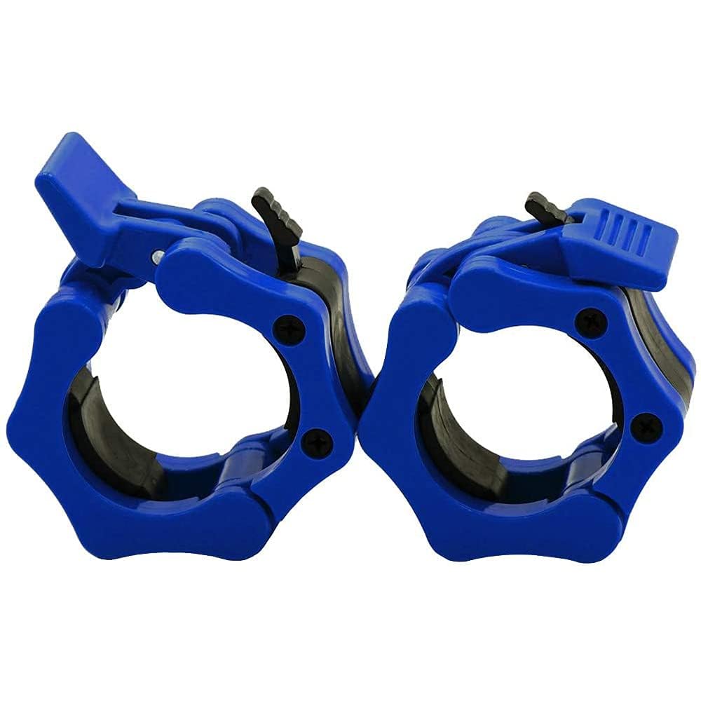 Khazna Barbell Clamps - Pair of 5cm Solid ABS Quick Release Locking Barbell Collars, Barbell Clips Perfect for Stronglifts and Olympic Training Professional Quality (Multicolor)