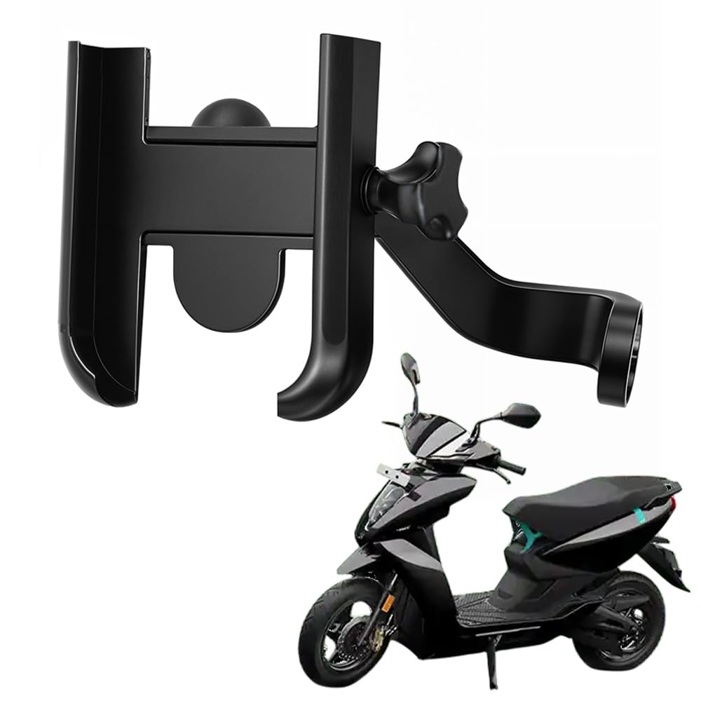 WHIPONE Metal CNC Mobile Holder for Scooter, Scooty & Motorcycle Compatible for Ather 450S, Mirror Mount, 360° Rotation, Strong Anti-Slip Grip, Wide Adjustable Fit for All Smartphones (Black)-picture-30