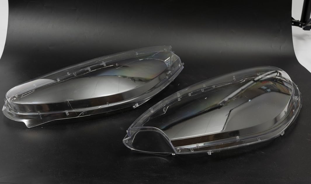 Car Headlight Cover Replacement Compatible with Porsche Macan 2014-2018, 1 Pair Clear Headlamp Lens Cover, Placement on Vehicle: Front, Right and Left