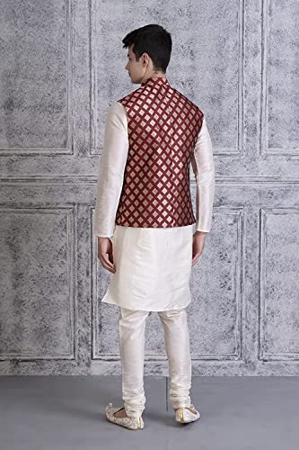 Image of Uri and MacKenzie Men's Silk Blend Kurta Pajama with Designer Ethnic Nehru Jacket /Modi Jacket