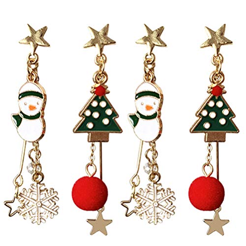 Preisvergleich Produktbild SOIMISS 2 Paar Weihnachtsohrringe Schneeflocke Tropfenohrring Schneemann Baumeln Ohrringe Ohrstecker Weihnachtsschmuck Zubehör für Urlaub Weihnachtsfeier