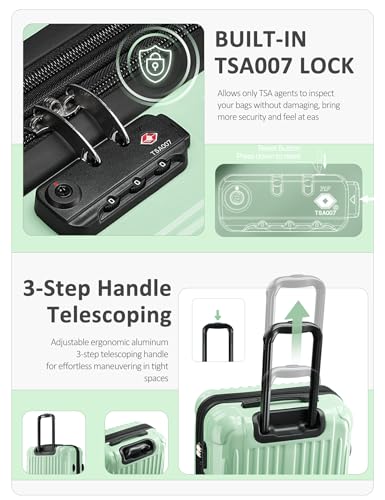 Image of Carry on Luggage - Airline Approved Suitcases with Spinner Wheels, Built-In TSA Lock,Hard Shell Expandable Suitcases