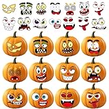 OHOME Halloween Party Favors - 36 Pack DIY Pumpkin Face Stickers for Kids - Halloween Games Toys Gifts Crafts Treats Accessories - Trick-or-Treat Pumpkin Decorations Activities Party Supplies