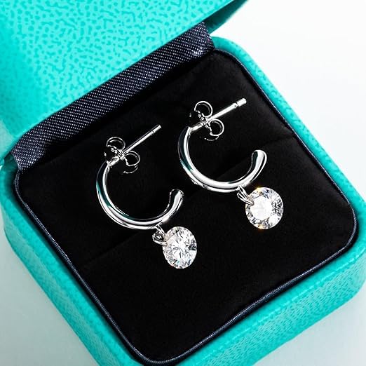 Moissanite D VVS1 boucles d'oreilles d'exception en argent - 4