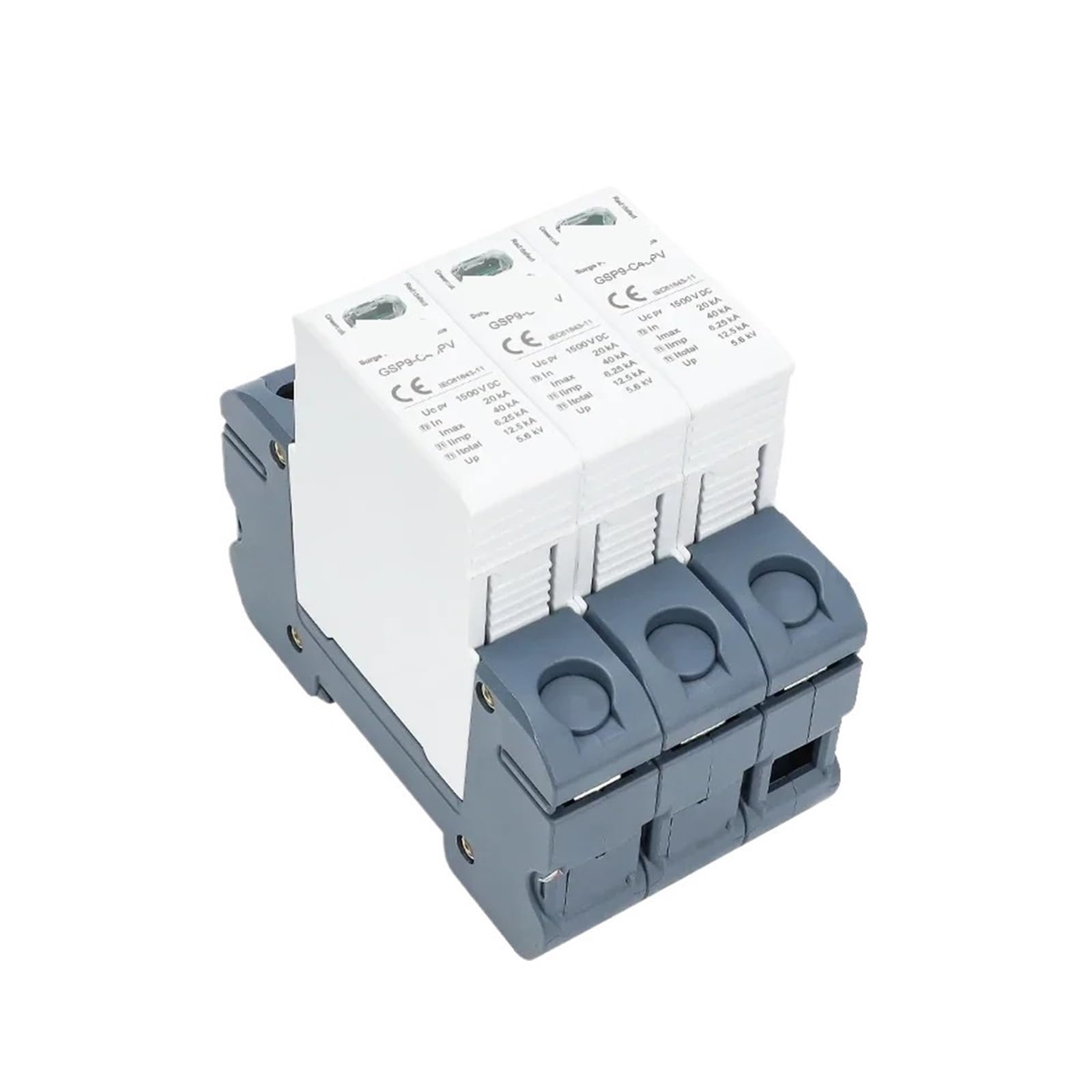 GSP9 3P Solar PV niskonapięciowa szyna DIN DC 600V 1000V 1500V 40KA ogranicznik przepięć ochrona odgromowa (3P 1500VDC)