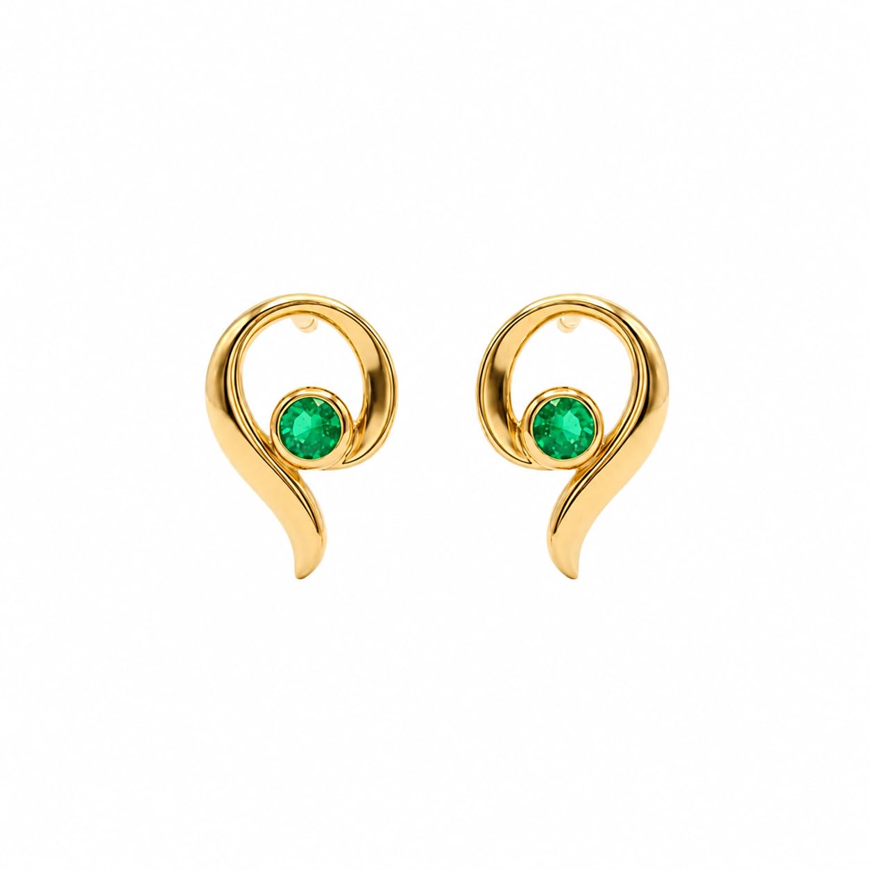 9KT (375) BIS Hallmark Gold Luna Twist Stud Earrings | Gift for Women & Girl's | 0.47 Grams-image-45
