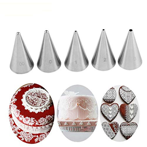 Decorazione Torta, RoseFlower 5 Pezzi Ugello in Acciaio Inossidabile Bocchette Decorative Pasticceria #12 - Decorazione Pasticceria Utensili per Cupcakes, Pasta di Zucchero, Biscotti e Pasticceria