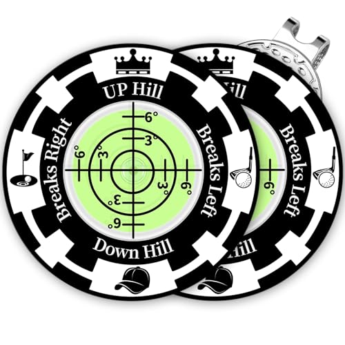 DESELL Golf Green Reader, 2 Pack Golf Ball Marker...