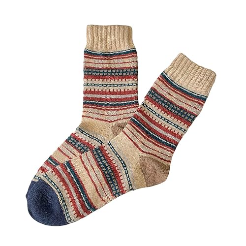 Image of JOYCA & CO. 3-5 Pairs Womens Multicolor Fashion Warm Wool Cotton Thick Winter Crew Socks