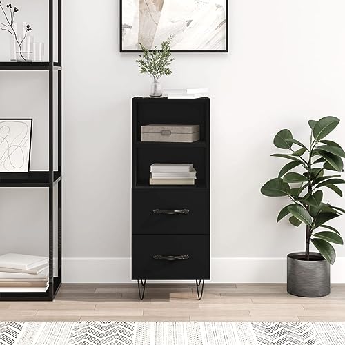 Lalfkkii Aparador Buffet Armario portaobjetos decoración de interiores para salón, dormitorio u oficina, diseño simple y práctico, mueble de entrada, color negro, 34,5 x 34 x 90 cm
