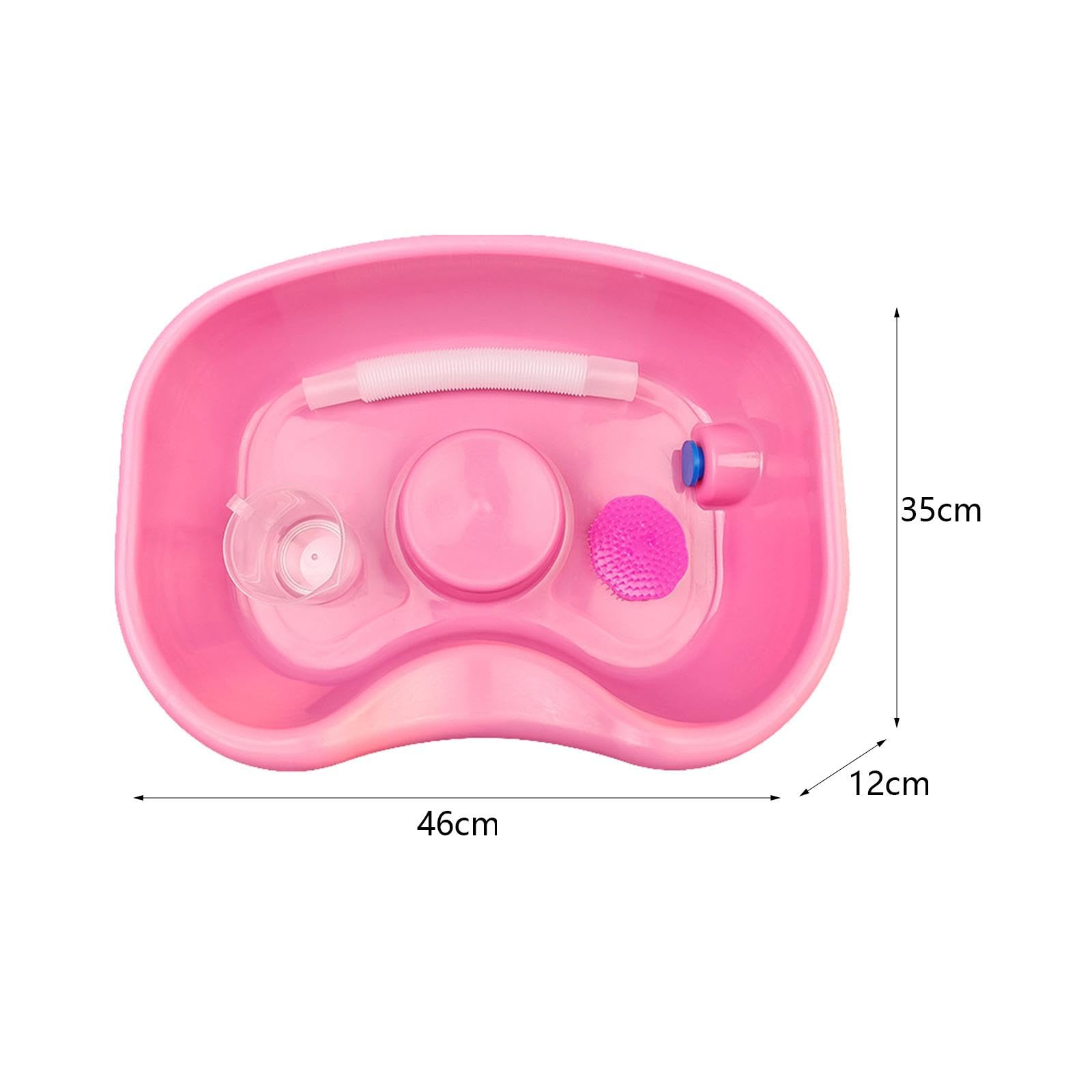 Hair Washing Basin Bedside Shampoo Basin Wash Hair in Bed Hair Cleaning Bowl Rinse Basin for Salon Kids Injured Patient Women, Pink
