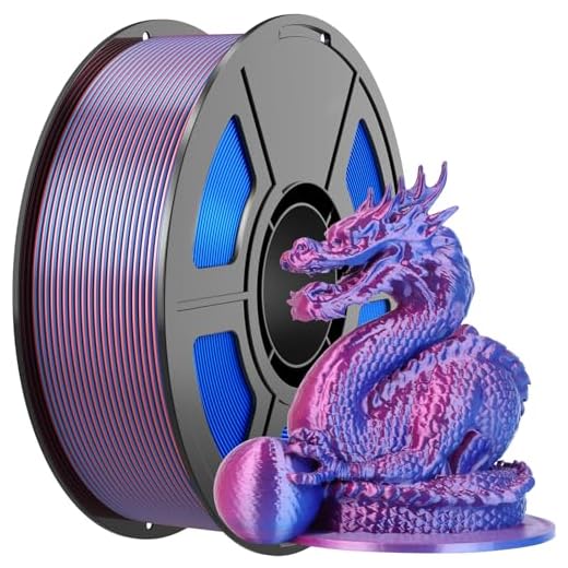 Amoybaby Blue Rose Red Dual Color Silk PLA Filament Multicolor 1.75mm, Dimensional Accuracy ±0.03mm, Shiny Coextrusion 3D Printer Filament 1KG Spool(2.2lbs) for FDM 3D Printers