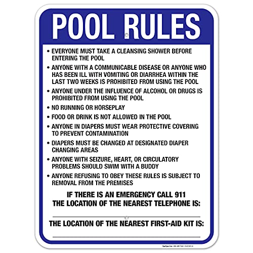 Letrero Sigo Signs para piscina 24x18 pulgadas aluminio miniatura 1