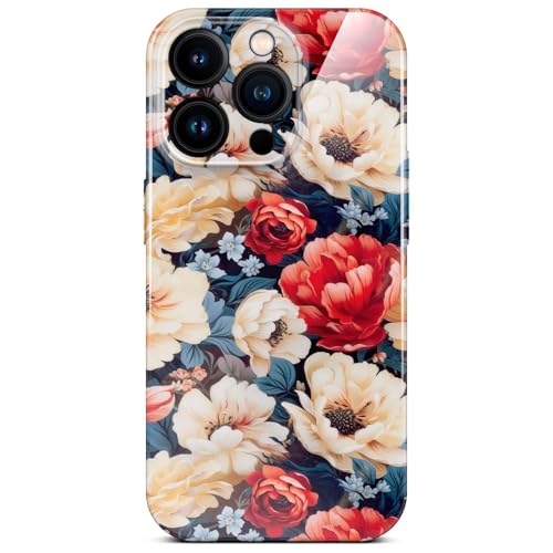 Coque de protection fine pour iPhone 16 Pro aspect floral