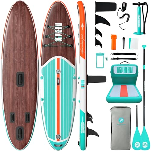 Niphean Paddle Board with Seat, 10’6’’ Paddleboard Inflatable Paddle Board with Seat Anti-Slip EVA Deck and StabilTrac Fin, Inflatable Paddle Boards for Adults & Youth of All Skill Levels