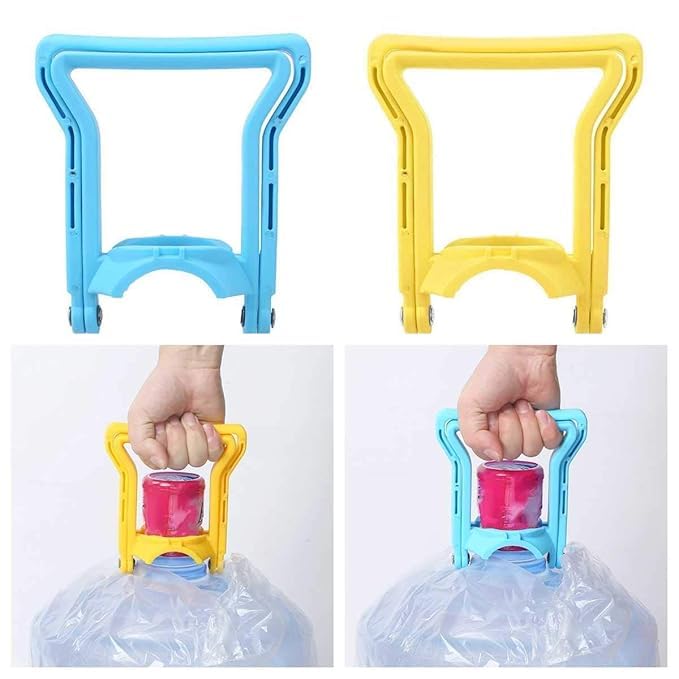 This 20-liter can handle/jar lifter is a comfortable, durable, and easy-to-grip water bottle holder that makes lifting big bottles effortless. Pack of one multicoloured 2