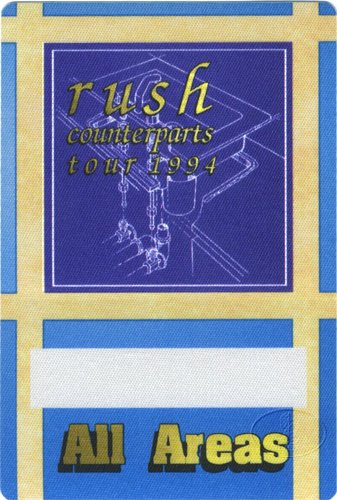Rush 1994 Counterparts Tour Backstage Pass AA Blue at Amazon's