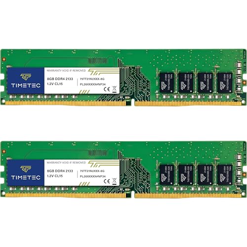 Image of Timetec Hynix IC 16GB KIT(2x8GB) DDR4 2133MHz PC4-17000 Unbuffered Non-ECC 1.2V CL15 1Rx8 Single Rank 288 Pin UDIMM Desktop Memory RAM Module Upgrade (16GB KIT(2x8GB))
