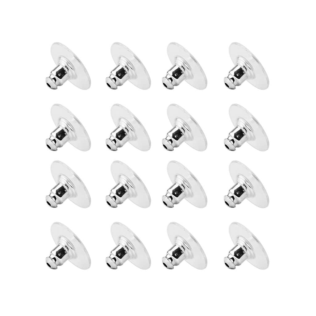 Uteruik Bullet Clutch Earring Backs, Rubber Earring Backs Replacements with Pad Earring Safety Backs Findings (100pcs)