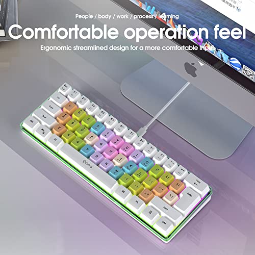 Dgg 60% Wired Gaming Keyboard,Colorful Rainbow Key Cap,Rgb Ergonomic Waterproof Small Mechanical Feeling Keyboard, For Pc Mac Ps4 Xbox Gamer, Typist, Travel #TOP6