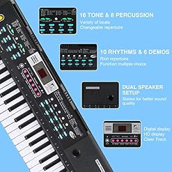 Clavier Numerique 61 touches, FOXSPORT, Piano Enfant, Clavier Electronique Portable avec Support de Partition et Microphone, Cadeau pour garçons et filles - Les Beatles, Paul McCartney, John Lennon, RIngo Starr, George Harrison Clavier Numerique 61 touches, FOXSPORT, Piano Enfant, Clavier Electronique Portable avec Support de Partition et Microphone, Cadeau pour garçons et filles – Image 4